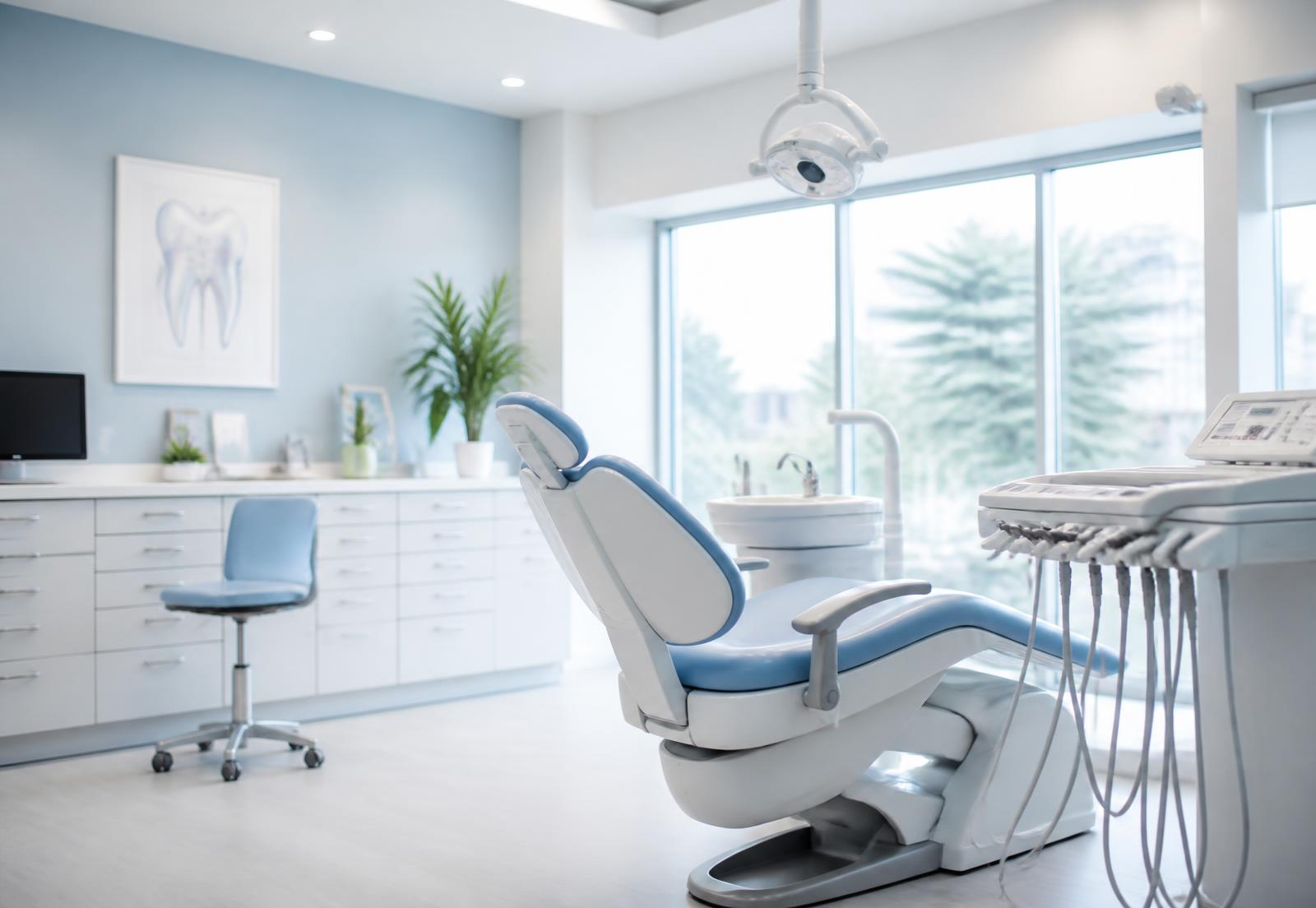 Bright modern dental operatory with a clean treatment chair